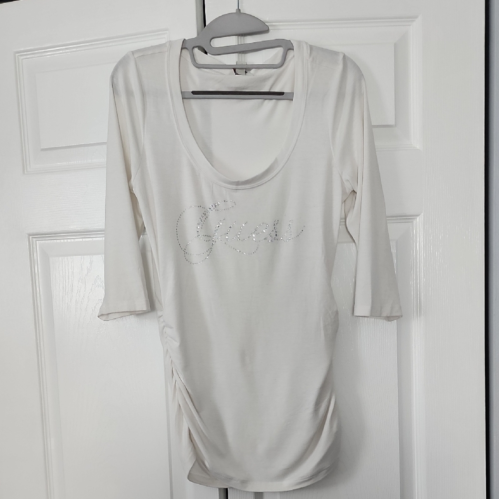 Guess White Long Sleeve Women's Top